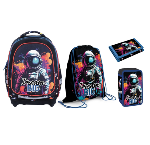 Ghiozdane și rucsacuri - Set ghiozdan si penar echipat S-COOL Dream Big 33 x 18 x 39 cm