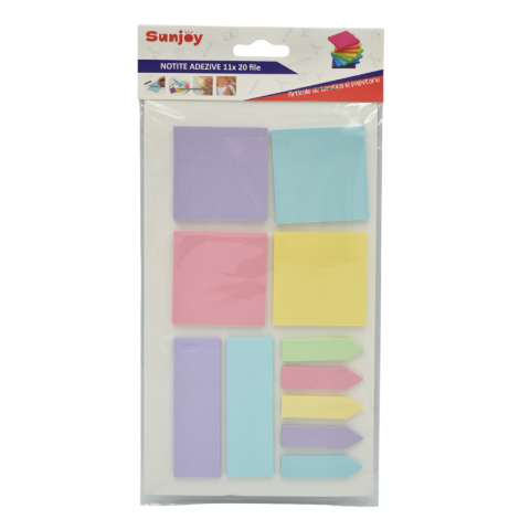 Papetărie și articole din hârtie - Set notite adezive 11x20 file Sunjoy
