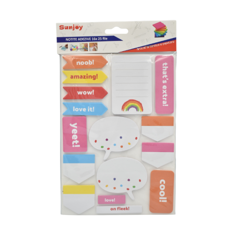Papetărie și articole din hârtie - Set notite adezive 16x25 file diverse modele Sunjoy