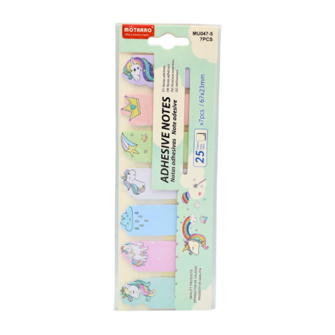 Papetărie și articole din hârtie - Notite adezive 67x23 mm 25x7/set Motarro
