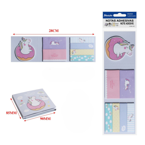 Papetărie și articole din hârtie - Set notite adezive 7x25 file Unicorn