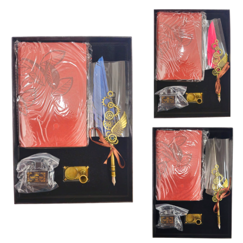 Seturi cadou - Set pana de scris cu agenda Vintage 4 piese