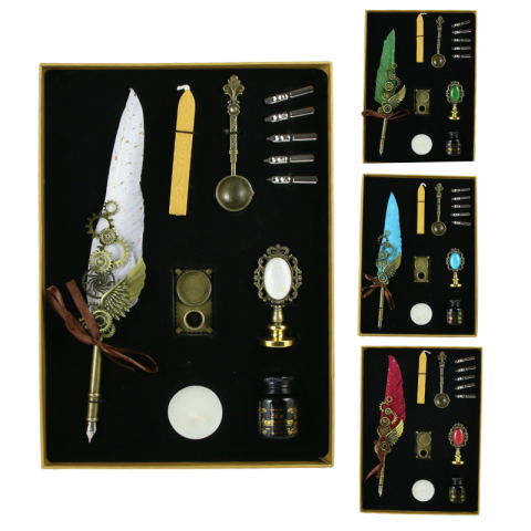 Seturi cadou - Set pana de scris Vintage 12 piese culori diferite