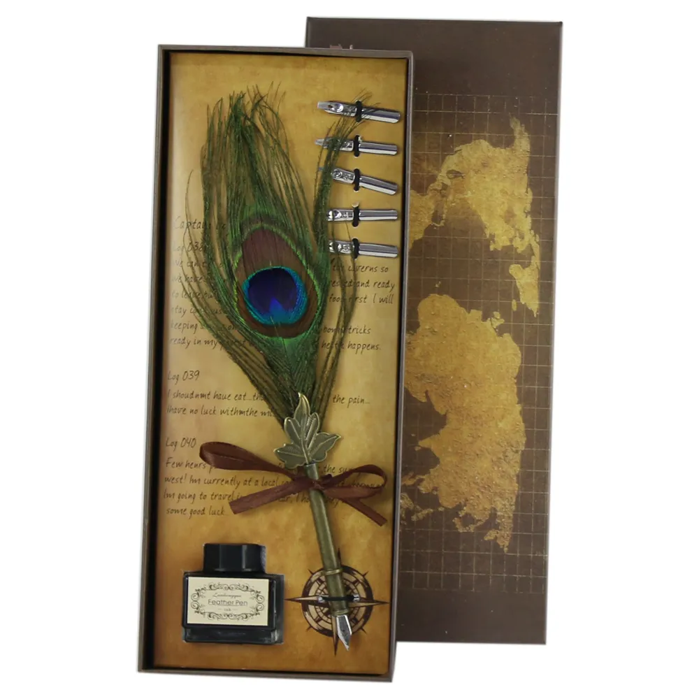 Seturi cadou - Set pana de scris cu 5 varfuri si cerneala Vintage Royal 7 piese