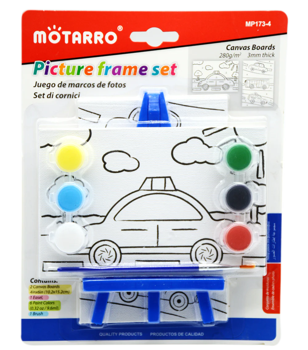 Culori acrilice - Set panza pictura cu sevalet si culori acrilice Motarro masina