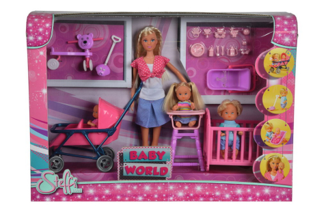 Păpuși și accesorii - SET PAPUSA STEFFI CU 3 BEBELUSI SI ACCESORII