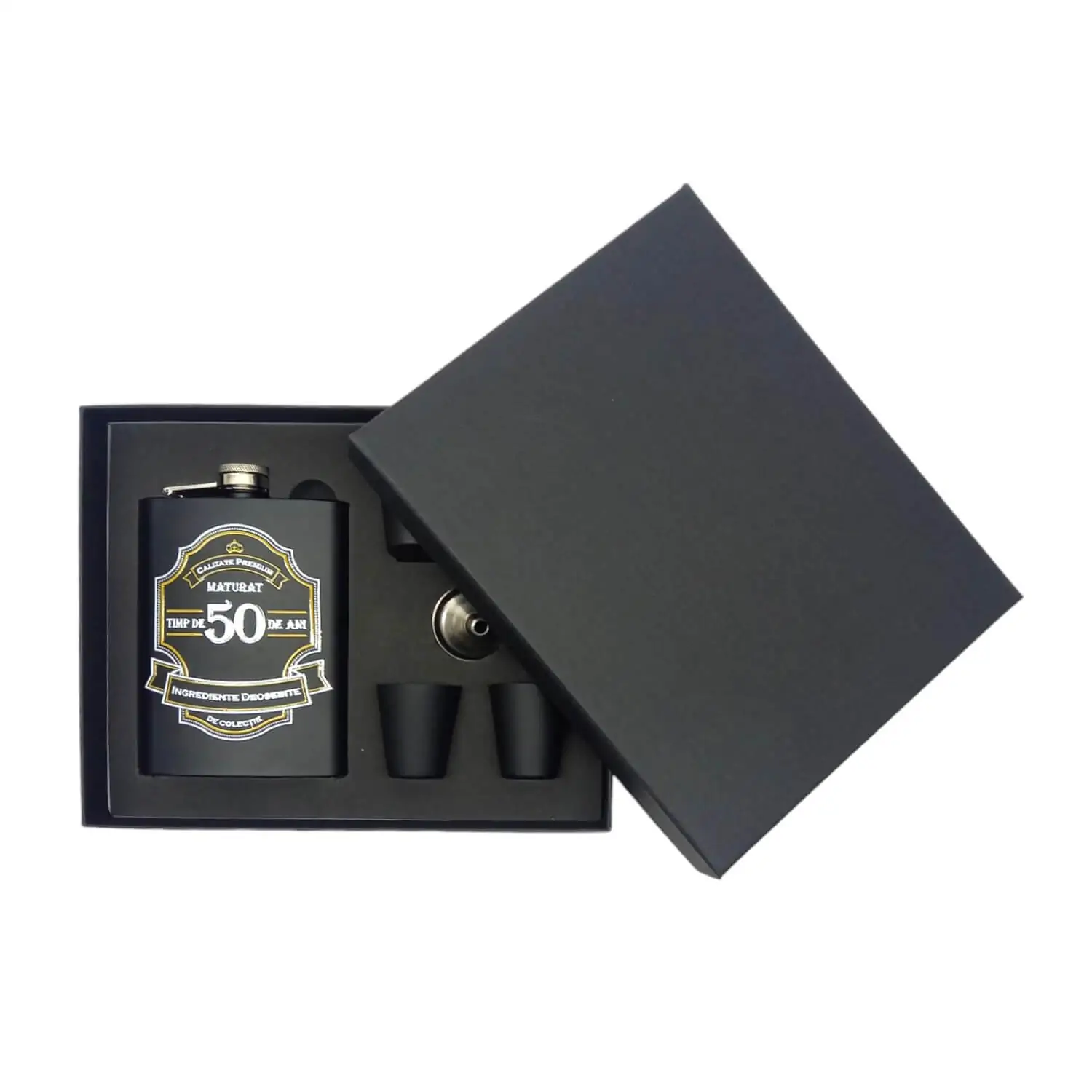 Set cadou ploscă cu 4 pahare – Maturat timp de 50 de ani [2]