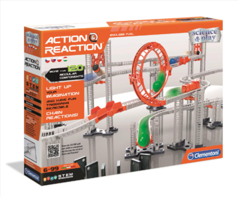 Jocuri de construcție și cuburi - Set premium Clementoni Action & Reaction pista cu bile