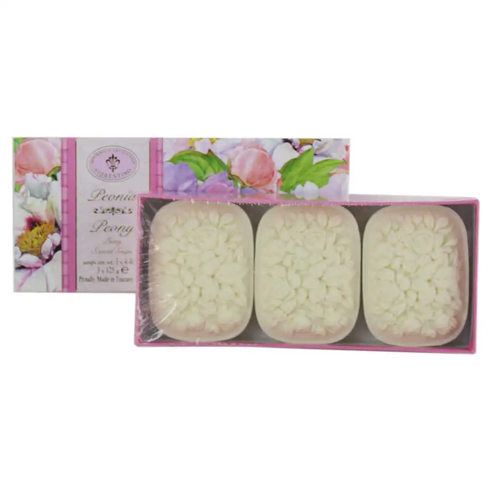 Casă și decorațiuni - Set sapun Peonia 3x125 gr Saponificio Artigianale Fiorentino