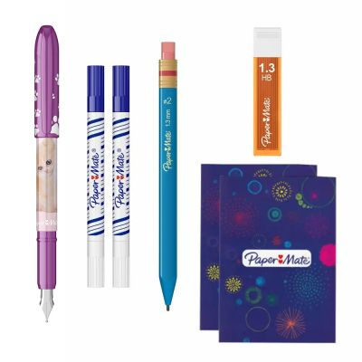 Rechizite școlare - Set stilou Papermate 2 picuri cu rescriere creion mecanic 1.3 mm mine 1.3 mm 2 notes A5