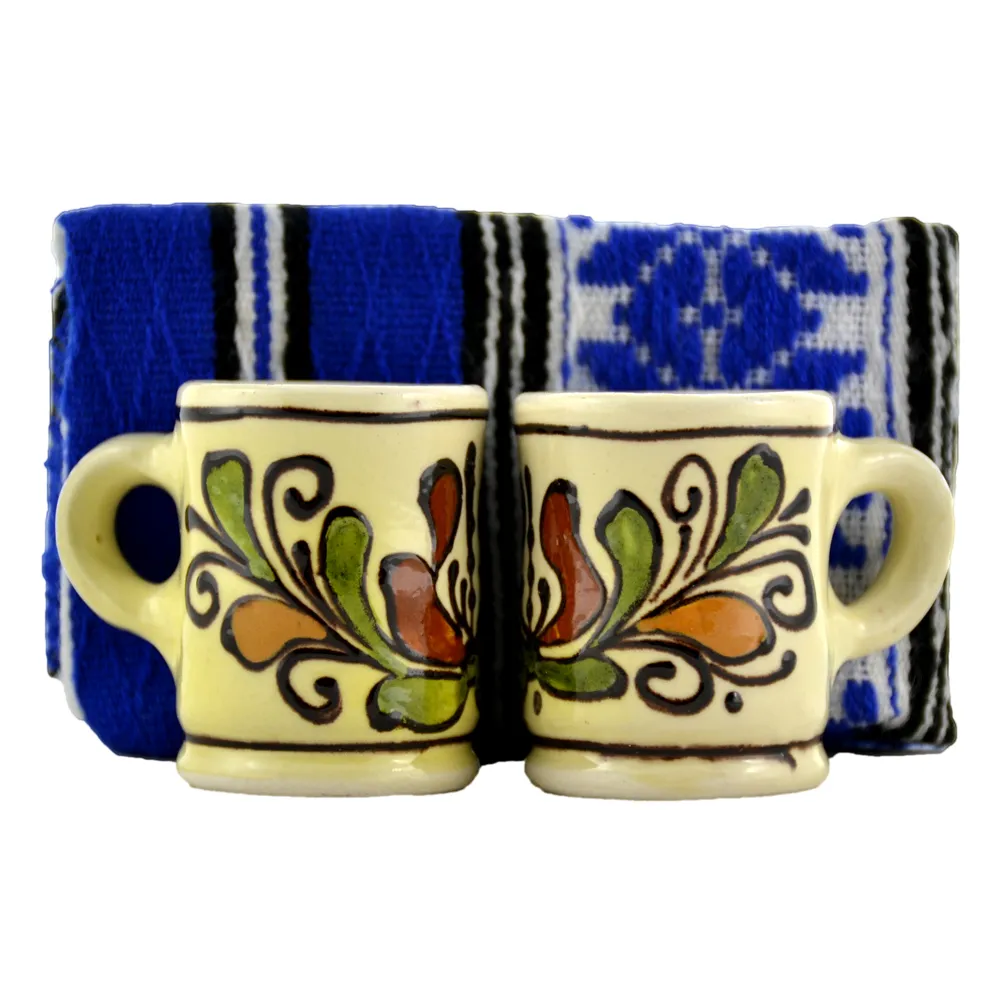 Set 2 cani ceramice traditionale si servetel motive populare [1]