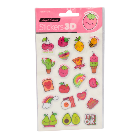 Artă și creativitate - Set stickere 3D multicolor alimente
