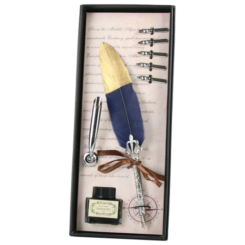 Stilouri premium - Set stilou-pana de scris Vintage Gold 8 piese