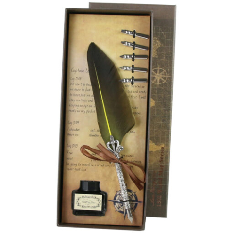 Set Pana de scris Vintage World 7 piese culori diferite [2]