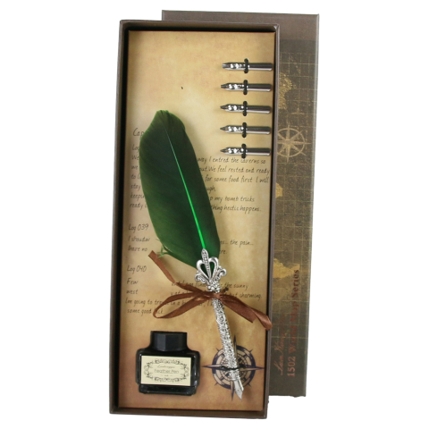 Set Pana de scris Vintage World 7 piese culori diferite [5]