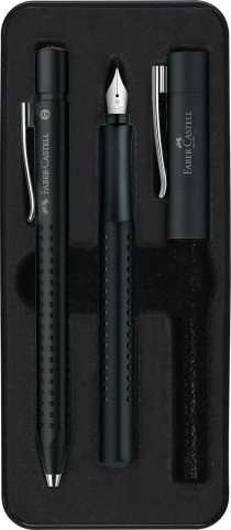 Birotică și accesorii birou - Set stilou si pix Grip 2011 negru Faber-Castell