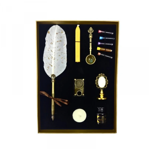 Set stilou Vintage decorativ pana calimara lumanare suport diverse culori [0]