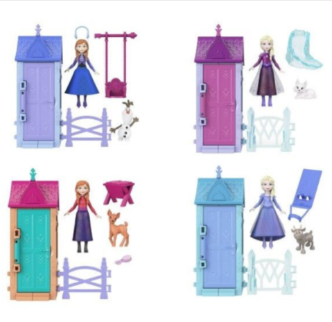 Păpusi - Set surpriza Frozen Arendelle cu mini papusa 5 piese culori diferite