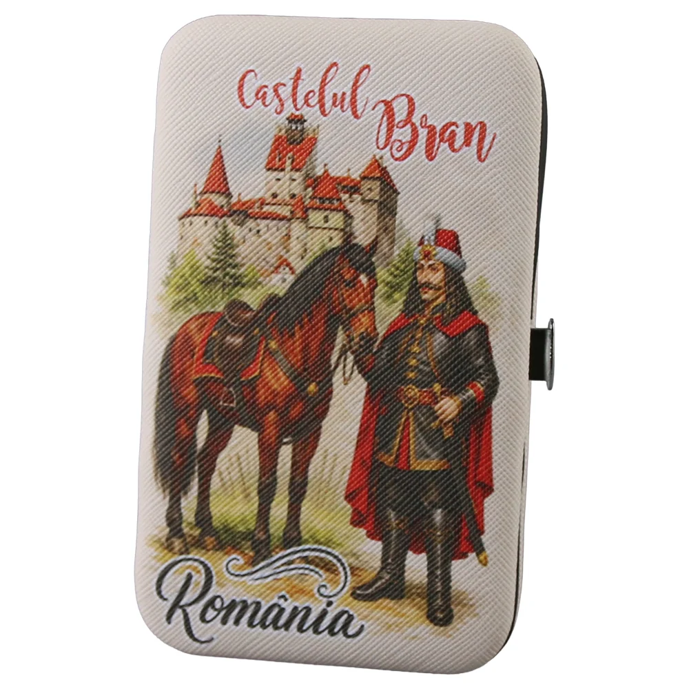 Ingrijire personală copii - Set manichiura Romania Castelul Bran si Vlad Tepes 10 piese 7.5 x 12.5 cm