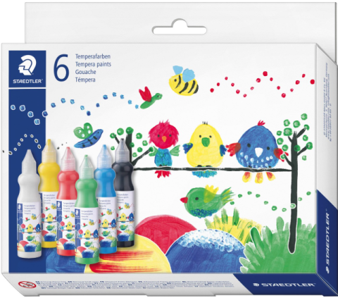 Acuarele și pensule școlare - Set tempera culori clasice 6 buc /set Staedtler