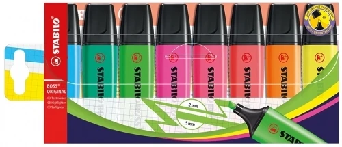 Scriere și corectare - Set textmarkere Stabilo Boss Original 8 culori fluorescente