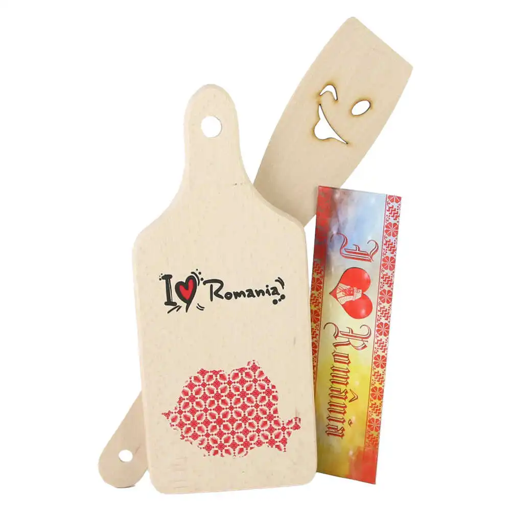 Casă și decorațiuni - Set ustensile bucatarie cu magnet frigider „I love Romania” 3 piese