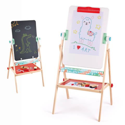 Comunicare și prezentare - Sevalet plat pliabil cu tabla neagra si alba 50 x 110 cm Hape