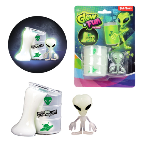 Slime - Slime fosforescent cu figurina extraterestru Toi-Toys
