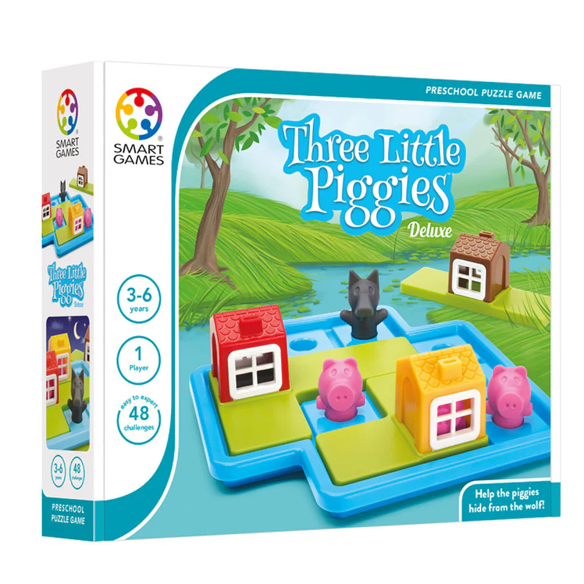 Jocuri de construcție și cuburi - Joc de logica Three Little Piggies Deluxe – Smart Games