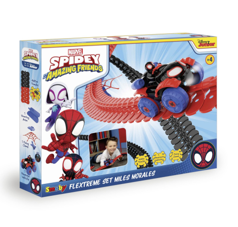 Mașinuțe de jucărie - SMOBY SPIDEY CIRCUIT FLEXTREME SET MILES MORALES