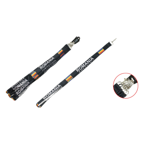 Noutăți Librăria Compas - Snur textil cu carabiniera Romania negru 45 cm