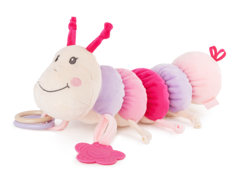 Jucării pentru bebeluși - Jucarie bebelusi Omida 32 cm roz