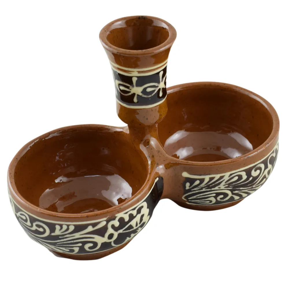 Articole pentru bucătărie - Solnita cu suport pentru scobitoare din ceramica 14x7x10 cm