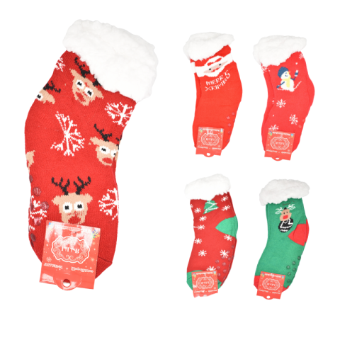 Noutăți Librăria Compas - Sosete copii blanoase Craciun marime 17-21 diverse modele