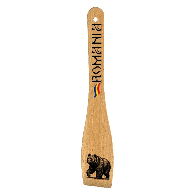 Articole pentru bucătărie - Spatula lemn personalizata uv Romania