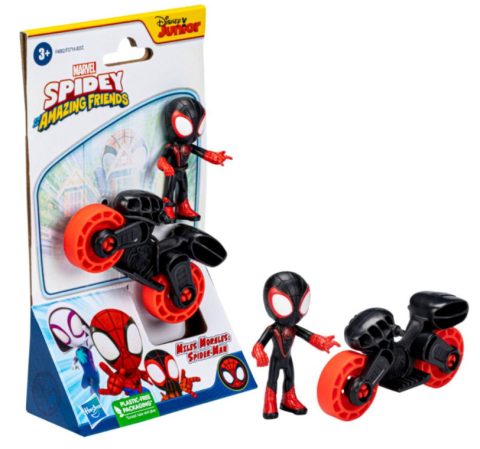 Noutăți Librăria Compas - Set figurina cu motocicleta Spidey and his Amazing Friends Miles Morales