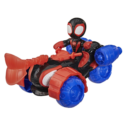 SPIDEY SI PRIETENII LUI UIMITORI MARVEL SET FIGURINA MILES SPIN MORALES SI VEHICUL TECHNO RACER 7.6CM [5]