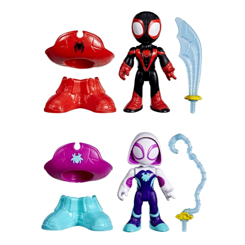 SPIDEY SI PRIETENII LUI UIMITORI MARVEL WATER WEBS SET 2 FIGURINE GHOST SPIDER SI PIRATE SPIN CU ACCESORII [7]