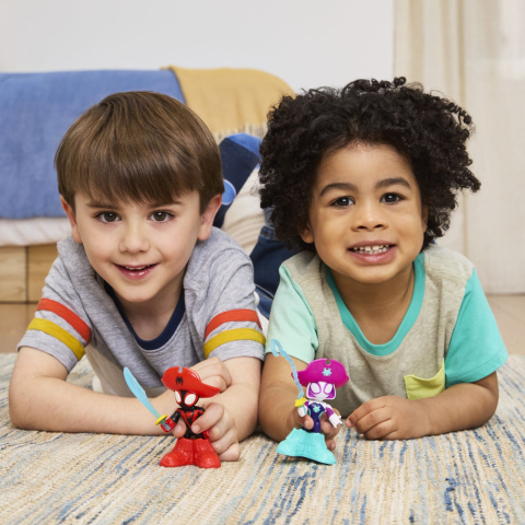 SPIDEY SI PRIETENII LUI UIMITORI MARVEL WATER WEBS SET 2 FIGURINE GHOST SPIDER SI PIRATE SPIN CU ACCESORII [2]