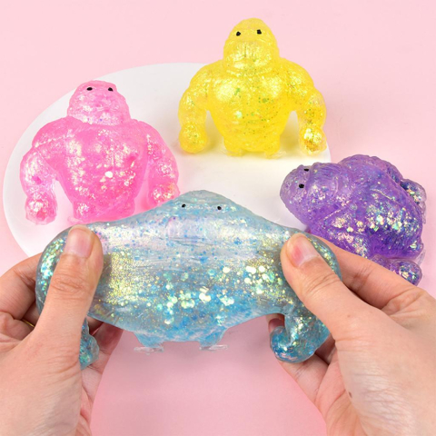 Jucării creative și senzoriale - Jucarie antistres squishy forma gorila diverse culori