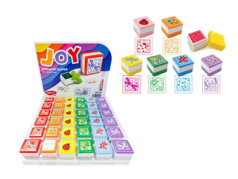 Ștampile și șabloane - Stampila tusata Joy 2.2x2.2 cm Daco