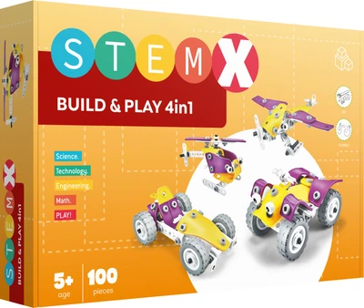 Jocuri de construcție și cuburi - Stemx jucarie de construit 4 in 1 100 piese