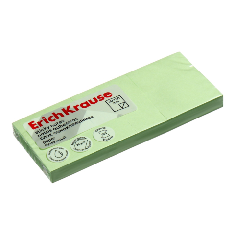 Note adezive - Stick notes hartie 50x40mm 300 coli verde Erich Krause
