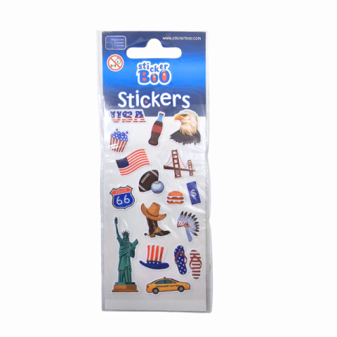 Etichete adezive - Set stickere autoadezive calatorii USA - Sticker Boo