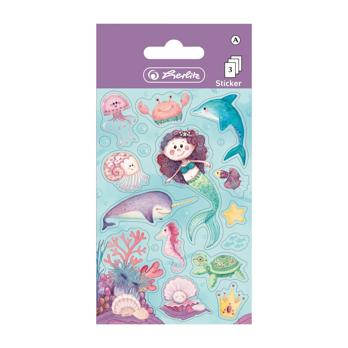 Accesorii craft - Autocolante set 3 coli motiv Mermaid Herlitz