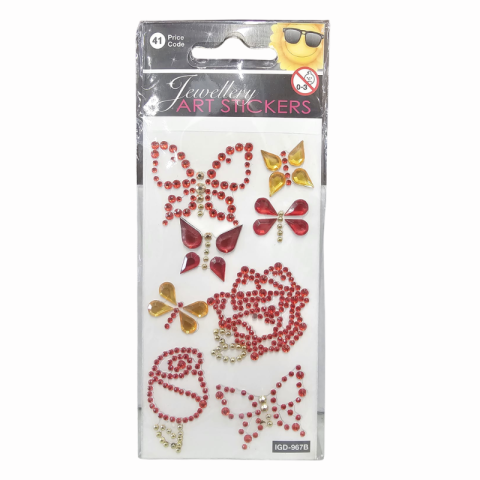Accesorii craft - Stickere decorative pentru carcasa mobil Jewellery Art Stickers fluturi si flori