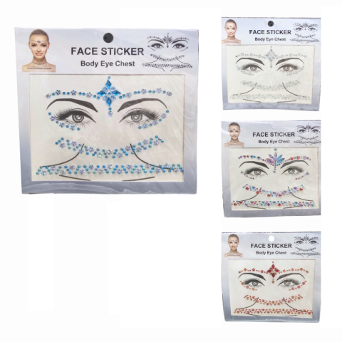 Accesorii personale și beauty - Set stickere autoadezive Face Sticker Body Eye Chest culori diferite