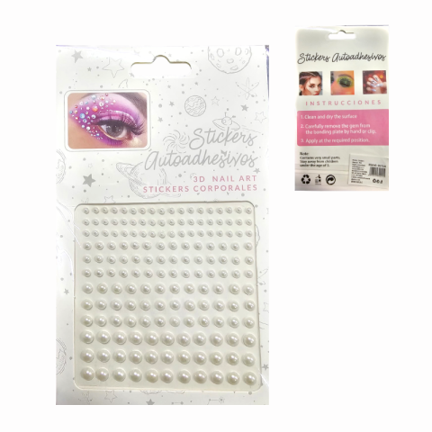 Accesorii personale și beauty - Set stickere autoadezive tip perla 3D Nail Art