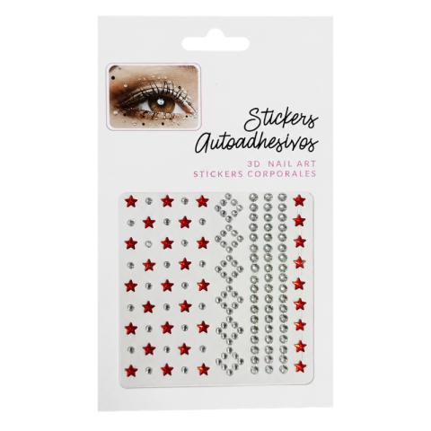 Accesorii craft - Stickere autoadezive Diamant rosu/argintiu