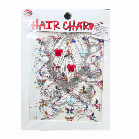 Set stickere decorative Hair Charms cu cristale si fluturasi culori variate [4]